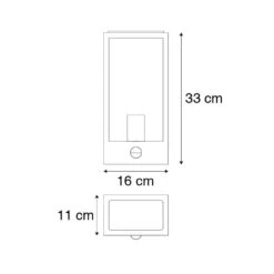 QAZQA Buiten Wandlamp Zwart Met Bewegingsmelder IP44 - Rotterdam 19 QAZQA Buiten Wandlamp Zwart Met Bewegingsmelder IP44 - Rotterdam -Tuinproducten 10575536