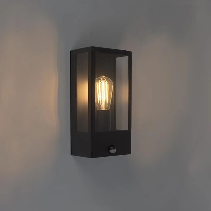 QAZQA Buiten Wandlamp Zwart Met Bewegingsmelder IP44 - Rotterdam 13 QAZQA Buiten Wandlamp Zwart Met Bewegingsmelder IP44 - Rotterdam - Afbeelding 11