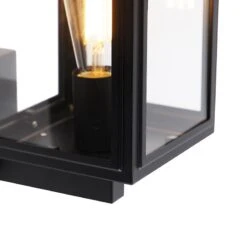 QAZQA Landelijke Wandlamp Zwart IP44 - Sutton Up -Tuinproducten 10595832
