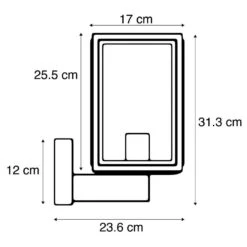 QAZQA Landelijke Wandlamp Zwart IP44 - Sutton Up -Tuinproducten 10595839