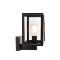 QAZQA Landelijke Wandlamp Zwart IP44 - Sutton Up -Tuinproducten 10595848