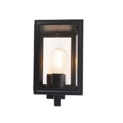 QAZQA Landelijke Wandlamp Zwart IP44 - Sutton Up -Tuinproducten 10595864
