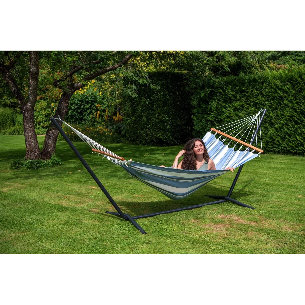 Tropilex® Hangmat Eénpersoons Curaçao Air Blauw 9 Tropilex® Hangmat Eénpersoons Curaçao Air Blauw - Afbeelding 7