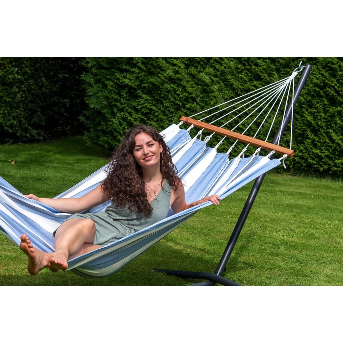 Tropilex® Hangmat Eénpersoons Curaçao Air Blauw 10 Tropilex® Hangmat Eénpersoons Curaçao Air Blauw - Afbeelding 8