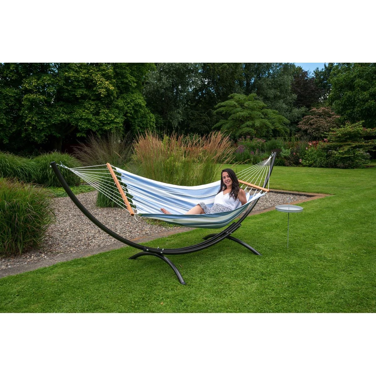 Tropilex® Hangmat Eénpersoons Curaçao Air Blauw 6 Tropilex® Hangmat Eénpersoons Curaçao Air Blauw - Afbeelding 4