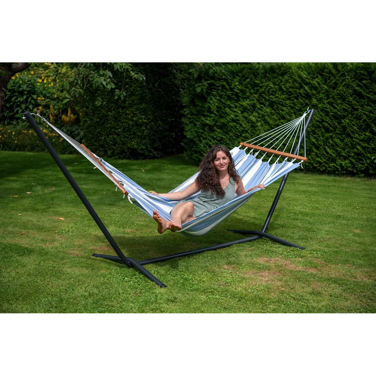 Tropilex® Hangmat Eénpersoons Curaçao Air Blauw 11 Tropilex® Hangmat Eénpersoons Curaçao Air Blauw - Afbeelding 9