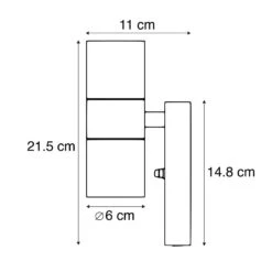 QAZQA Buitenwandlamp Zwart 2-lichts Met Licht-donker Sensor IP44 - 17 QAZQA Buitenwandlamp Zwart 2-lichts Met Licht-donker Sensor IP44 - -Tuinproducten 10614298