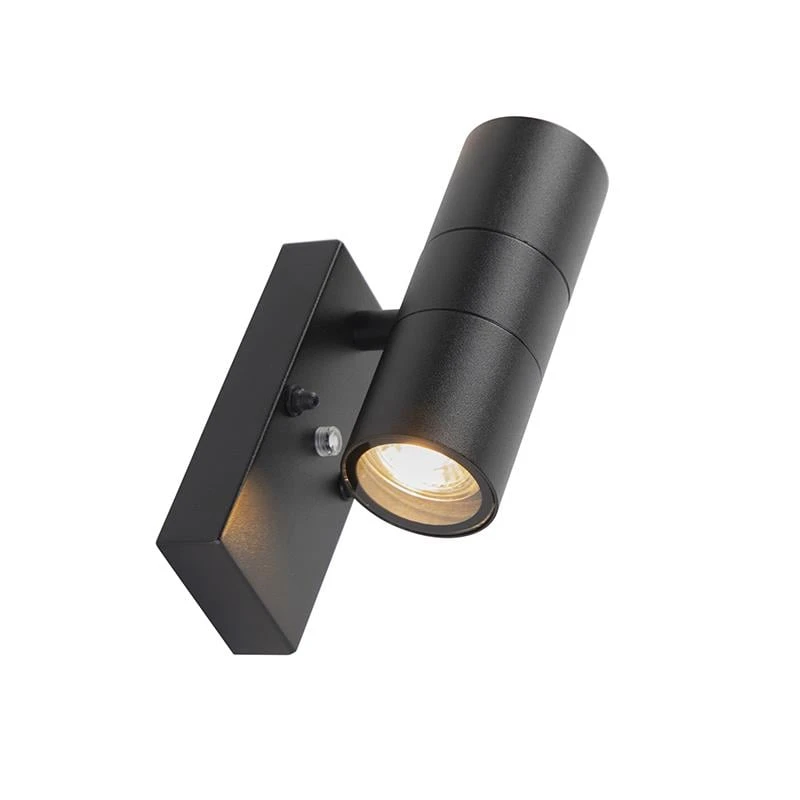QAZQA Buitenwandlamp Zwart 2-lichts Met Licht-donker Sensor IP44 - 12 QAZQA Buitenwandlamp Zwart 2-lichts Met Licht-donker Sensor IP44 - - Afbeelding 10
