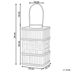 Beliani - LUMBIS - Lantaarn - Natuurlijk - Bamboehout -Tuinproducten 10633056