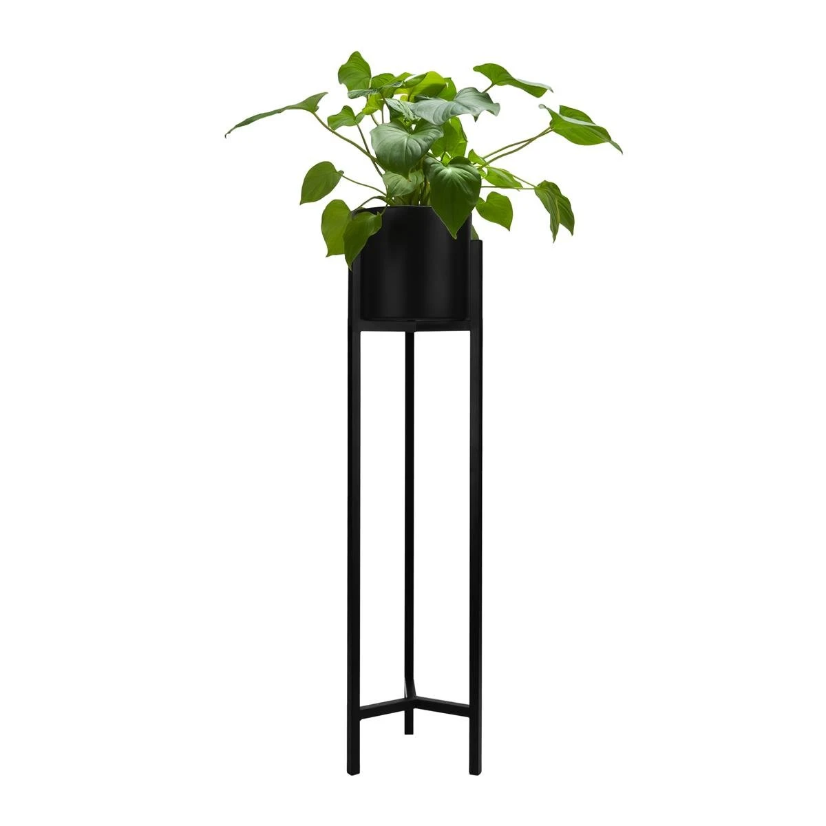 QUVIO Plantenstandaard Inclusief Pot - 22x22x90 Cm - Zwart - L 3 QUVIO Plantenstandaard Inclusief Pot - 22x22x90 Cm - Zwart - L