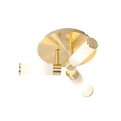 QAZQA Moderne Badkamer Plafondlamp Messing 3-lichts IP44 - Bath -Tuinproducten 10654726