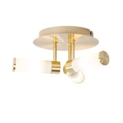 QAZQA Moderne Badkamer Plafondlamp Messing 3-lichts IP44 - Bath -Tuinproducten 10654777