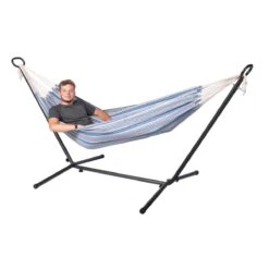 123Hammock Hangmat Eénpersoons Rustic Single Blauw -Tuinproducten 10669440