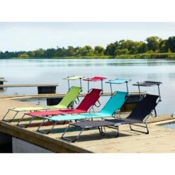 Beliani - FOLIGNO - Strandstoel - Zwart - Polyester 15 Beliani - FOLIGNO - Strandstoel - Zwart - Polyester -Tuinproducten 10670888