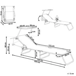 Beliani - FOLIGNO - Strandstoel - Zwart - Polyester 24 Beliani - FOLIGNO - Strandstoel - Zwart - Polyester -Tuinproducten 10670889