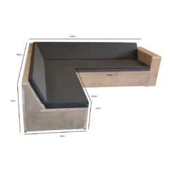 Wood4you Loungeset 1 Steigerhout 210x200 Cm - L-vorm - Incl Kussens -Tuinproducten 10689594