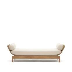Kave Home - Ligstoel Catalina Beige Van Touw En Massief Acaciahout FSC