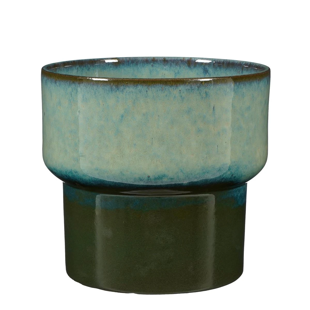 Mica Decorations Aster Bloempot - H23 X Ø26 Cm - Stoneware - Groen 3 Mica Decorations Aster Bloempot - H23 X Ø26 Cm - Stoneware - Groen