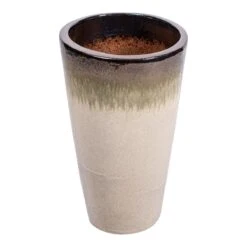 PTMD Relly Bloempot - H68 X Ø 40 Cm - Keramiek - Brons -Tuinproducten 10721982