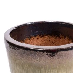 PTMD Relly Bloempot - H68 X Ø 40 Cm - Keramiek - Brons -Tuinproducten 10721990