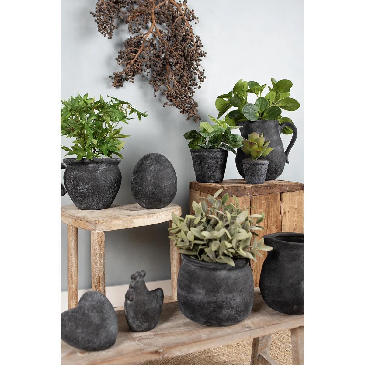 Clayre & Eef Bloempot Ø 20x15 Cm Grijs Keramiek Rond Bloempot Binnen 5 Clayre & Eef Bloempot Ø 20x15 Cm Grijs Keramiek Rond Bloempot Binnen - Afbeelding 3