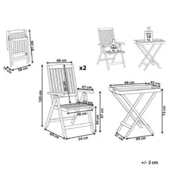 Beliani - AMANTEA - Bistroset Voor 2 - Donkere Houtkleur - Acaciahout 21 Beliani - AMANTEA - Bistroset Voor 2 - Donkere Houtkleur - Acaciahout -Tuinproducten 10732304