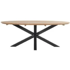 Hartman Stephanie Ovale Tuintafel Zwart 240 Cm - Natural Teak -Tuinproducten 10742324