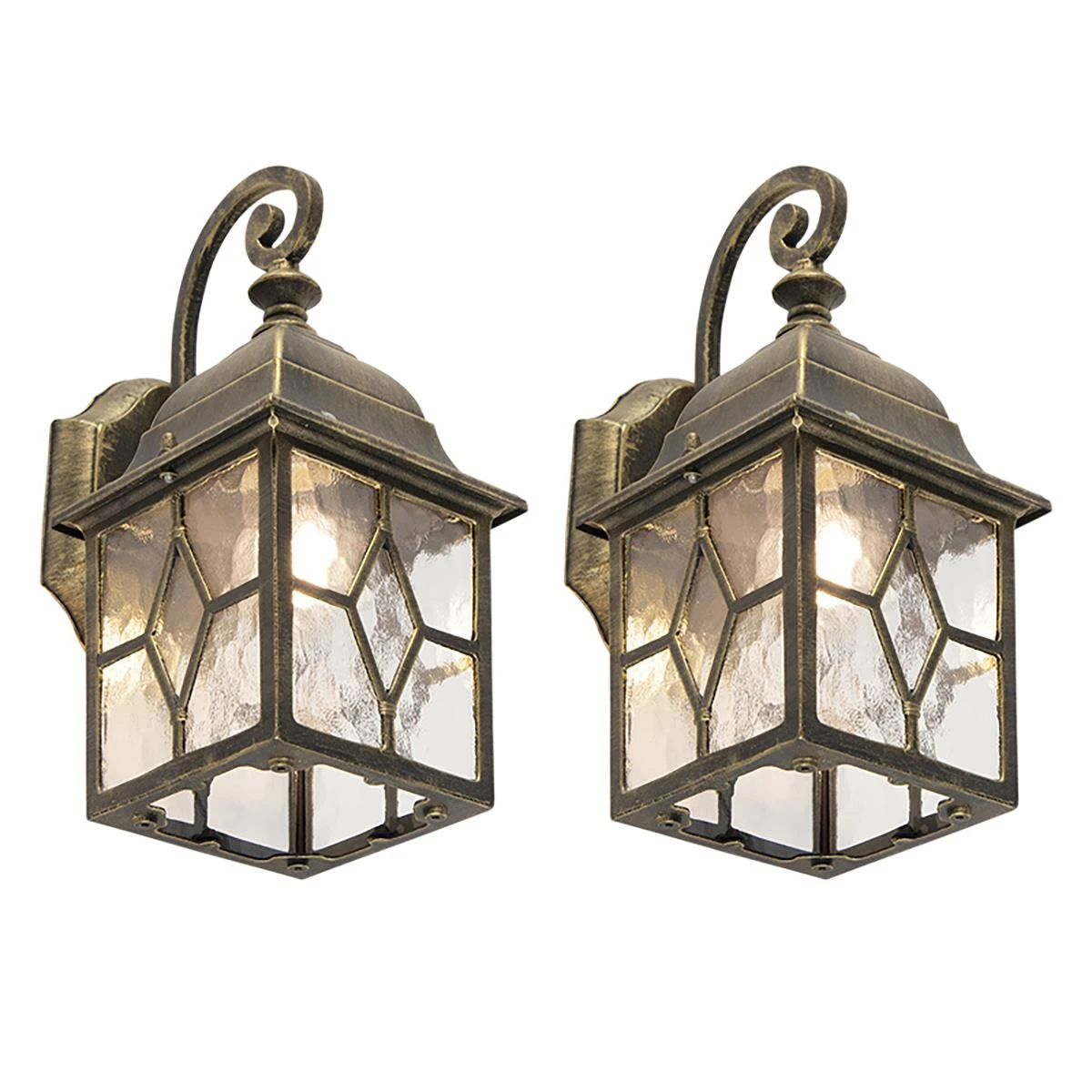 QAZQA Set Van 2 Romantische Buiten Wandlantaarns Brons - London 5 QAZQA Set Van 2 Romantische Buiten Wandlantaarns Brons - London - Afbeelding 3