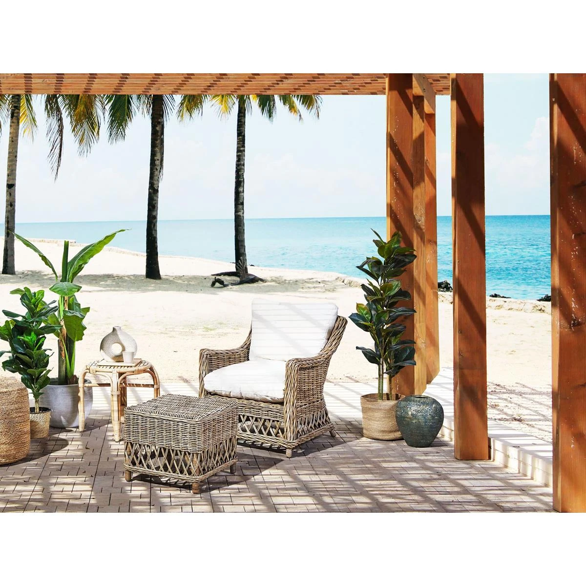 Beliani - RIBOLLA - Tuinstoel - Natuurlijk - Rotan 4 Beliani - RIBOLLA - Tuinstoel - Natuurlijk - Rotan - Afbeelding 2