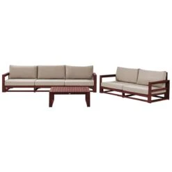 Beliani-TIMOR-Loungeset 5-Mahonie-FSC® Gecertificeerd Acaciahout