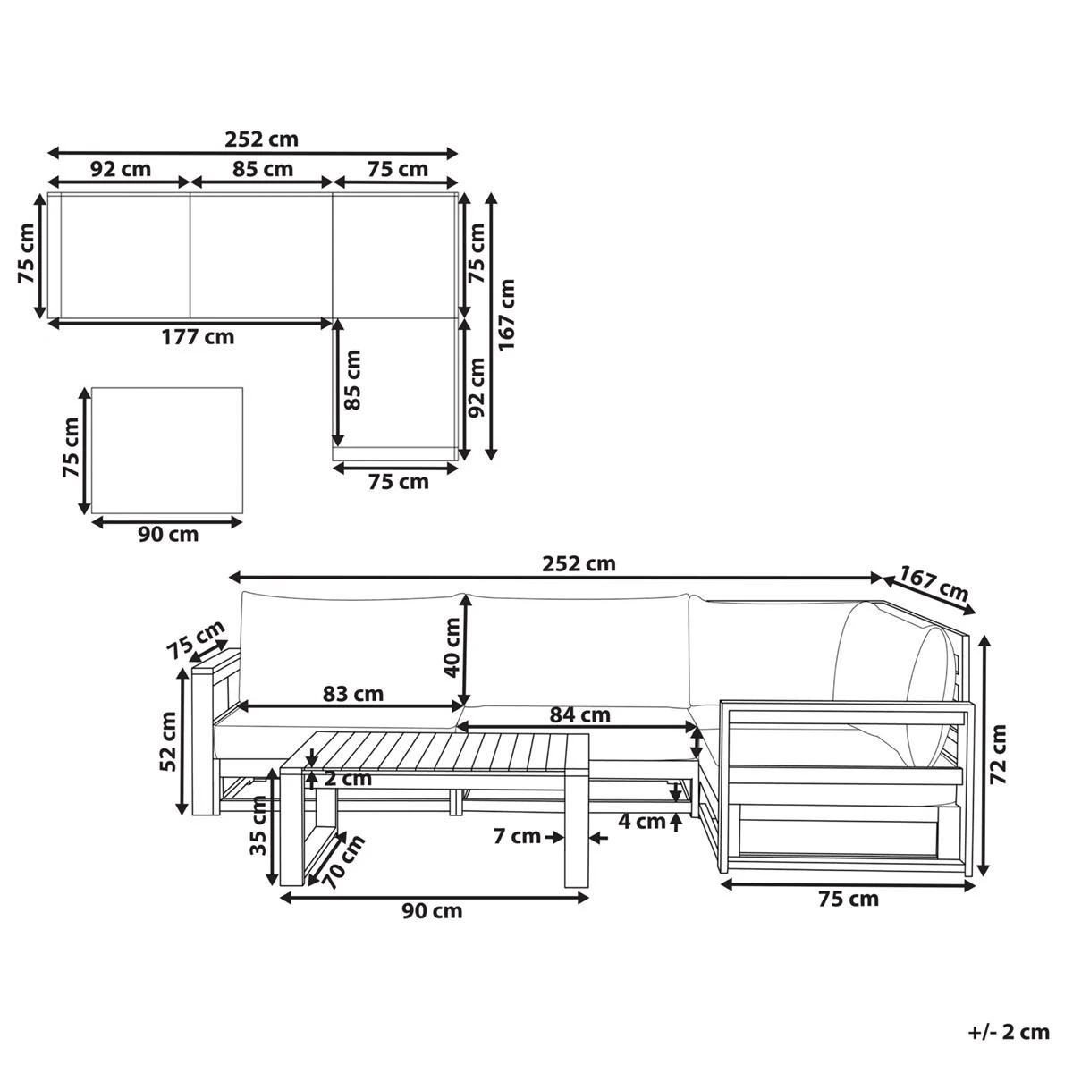 Beliani-TIMOR II -Tuinbank 4-zits-Lichte Houtkleur-FSC® Acaciahout 12 Beliani-TIMOR II -Tuinbank 4-zits-Lichte Houtkleur-FSC® Acaciahout - Afbeelding 10
