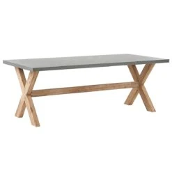 Beliani - MAROS|OLBIA - Tuinset Voor 6 - Natuurlijk - Vezelcement -Tuinproducten 10803360