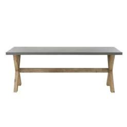 Beliani - MAROS|OLBIA - Tuinset Voor 6 - Natuurlijk - Vezelcement -Tuinproducten 10803370