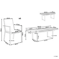 Beliani - VALCANETTO| BUSSETO - Tuinset Voor 6 - Zwart - Aluminium -Tuinproducten 10806509