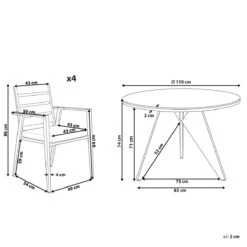 Beliani - OLMETTO | TAVIANO - Tuinset Voor 4 - Zwart - Aluminium 23 Beliani - OLMETTO | TAVIANO - Tuinset Voor 4 - Zwart - Aluminium -Tuinproducten 10806515