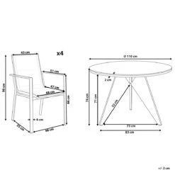 Beliani - OLMETTO|BUSETTO - Tuinset Voor 4 - Zwart - Aluminium -Tuinproducten 10806526