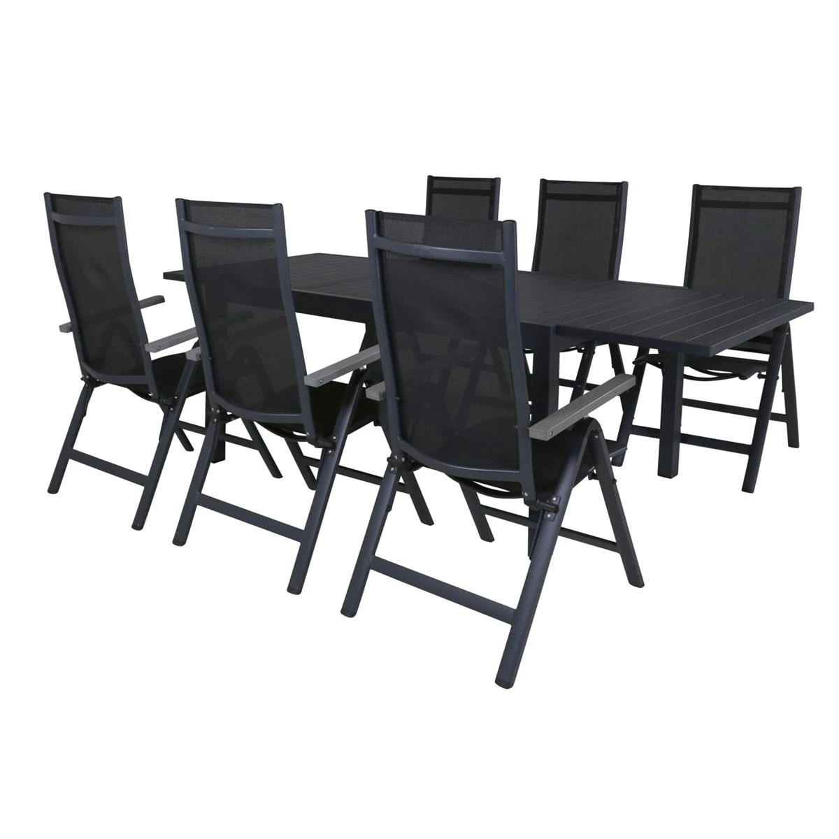 24Designs Nerja Tuinset - 6 Stoelen + Tuintafel - Zwart 3 24Designs Nerja Tuinset - 6 Stoelen + Tuintafel - Zwart