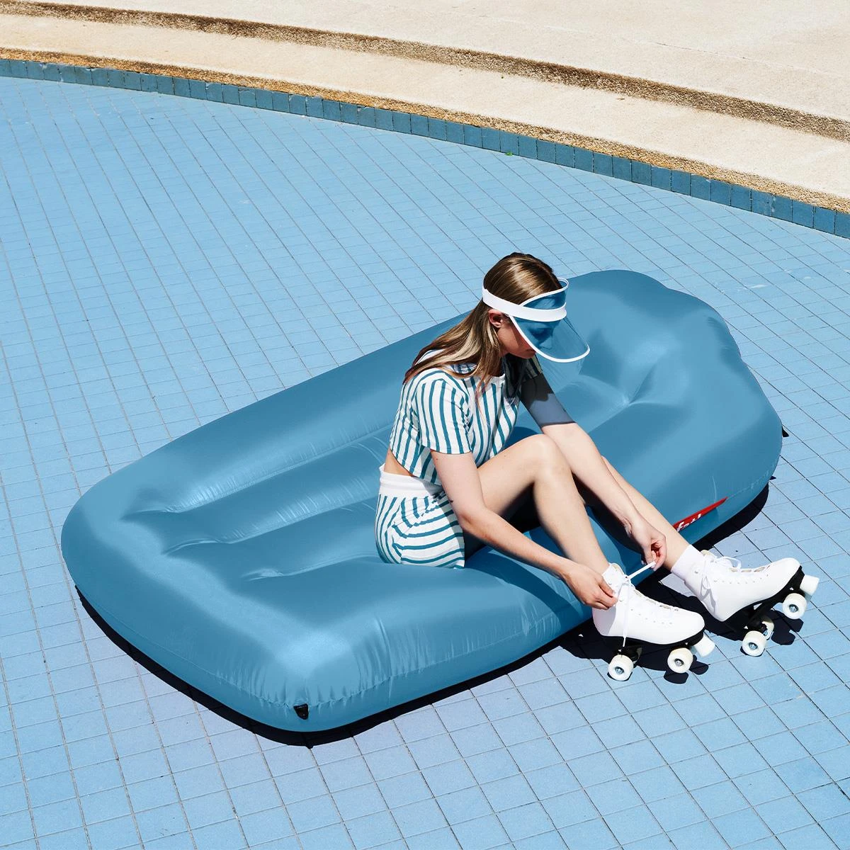 Fatboy Air Lounger - Luchtzak - Oplaasbare Zitzak Lamzac L - Blauw 4 Fatboy Air Lounger - Luchtzak - Oplaasbare Zitzak Lamzac L - Blauw - Afbeelding 2