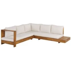 Beliani - MARETTIMO - Loungeset Voor 5 - Lichte Houtkleur - Acaciahout 12 Beliani - MARETTIMO - Loungeset Voor 5 - Lichte Houtkleur - Acaciahout -Tuinproducten 10819484