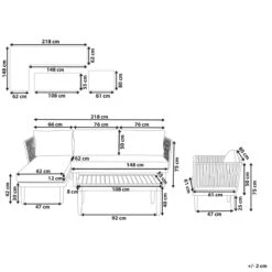 Beliani - CREMONA - Loungeset Voor 4 - Lichte Houtkleur - Acaciahout -Tuinproducten 10819497