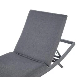 Beliani - AMELIA - Ligstoel - Donkergrijs - Textiel 13 Beliani - AMELIA - Ligstoel - Donkergrijs - Textiel -Tuinproducten 10819836