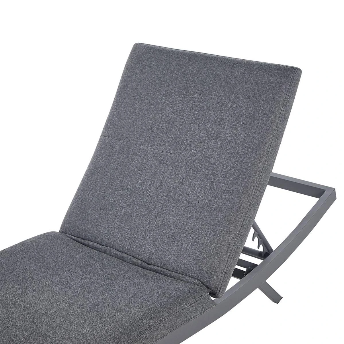 Beliani - AMELIA - Ligstoel - Donkergrijs - Textiel 6 Beliani - AMELIA - Ligstoel - Donkergrijs - Textiel - Afbeelding 4