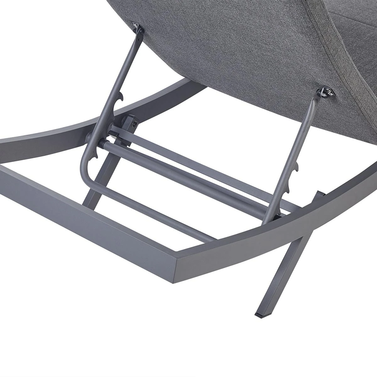 Beliani - AMELIA - Ligstoel - Donkergrijs - Textiel 7 Beliani - AMELIA - Ligstoel - Donkergrijs - Textiel - Afbeelding 5