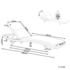 Beliani - AMELIA - Ligstoel - Donkergrijs - Textiel 17 Beliani - AMELIA - Ligstoel - Donkergrijs - Textiel -Tuinproducten 10819860