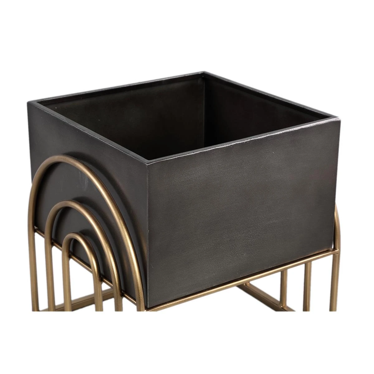 PTMD Mindo Bloempot - 32 X 30 X 45,5 Cm - Ijzer - Goud - Set Van 2 4 PTMD Mindo Bloempot - 32 X 30 X 45,5 Cm - Ijzer - Goud - Set Van 2 - Afbeelding 2