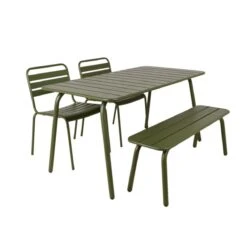 MaximaVida Metalen Tuinset Max 150 Cm Olijfgroen - 4-delig