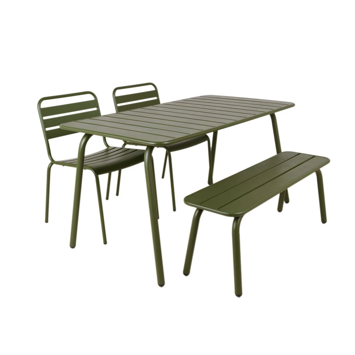 MaximaVida Metalen Tuinset Max 150 Cm Olijfgroen - 4-delig 3 MaximaVida Metalen Tuinset Max 150 Cm Olijfgroen - 4-delig