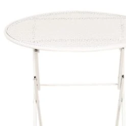 Clayre & Eef Bistroset Bistrotafel Bistrostoel 3-delig Ø 60x70 Wit 9 Clayre & Eef Bistroset Bistrotafel Bistrostoel 3-delig Ø 60x70 Wit -Tuinproducten 10825043