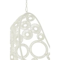 J-Line Hangstoel+Kussens Bula Metaal|Riet Wit -Tuinproducten 10835437