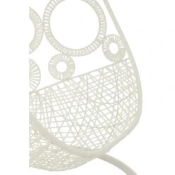 J-Line Hangstoel+Kussens Bula Metaal|Riet Wit -Tuinproducten 10835443